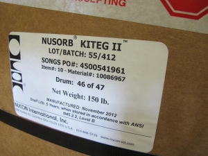 LOT CHARCOAL, ACTIVATED TYPE, 150 LBS PER DRUM NAME NUSORB KITEG CHARCOAL. IMPREGNATED COCONUT CARBON (W-44) LOADING & HANDLING FEE $30-